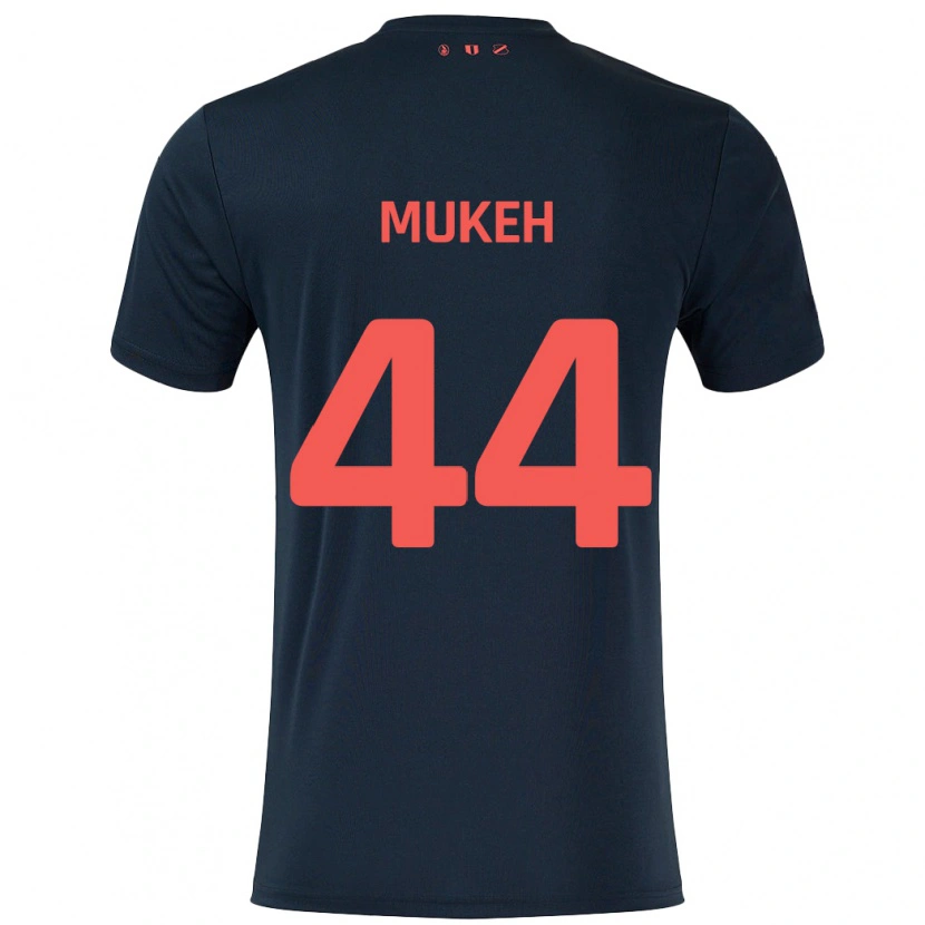 Danxen Herren Joshua Mukeh #44 Schwarz Rot Auswärtstrikot Trikot 2024/25 T-Shirt