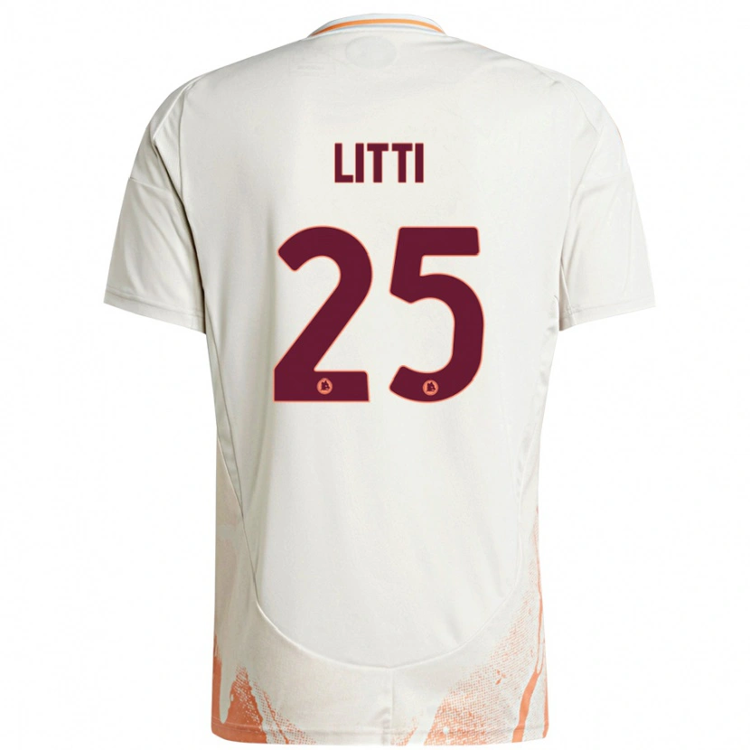Danxen Herren Marco Litti #25 Cremeweiß Orange Auswärtstrikot Trikot 2024/25 T-Shirt