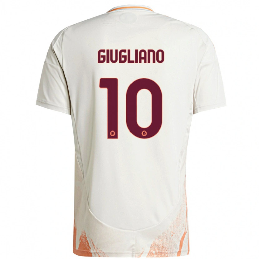 Danxen Herren Manuela Giugliano #10 Cremeweiß Orange Auswärtstrikot Trikot 2024/25 T-Shirt