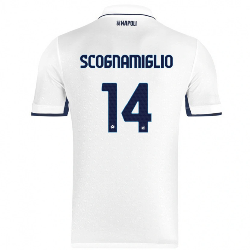 Danxen Herren Fabio Scognamiglio #14 Weiß Königsblau Auswärtstrikot Trikot 2024/25 T-Shirt