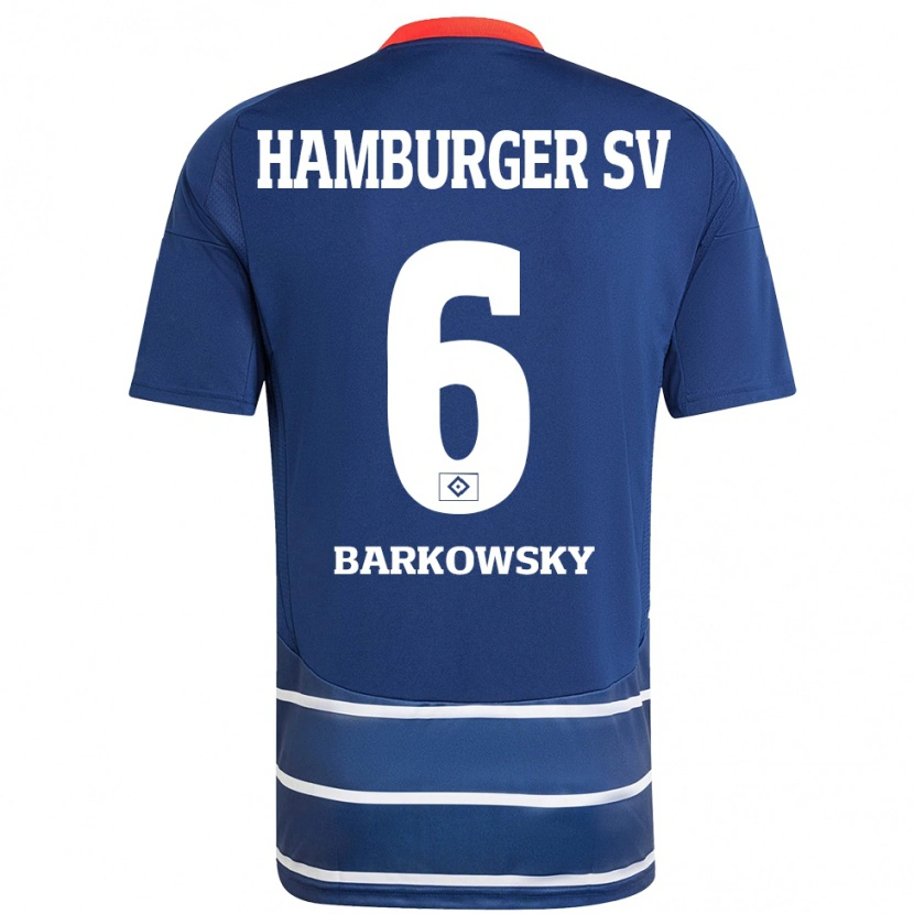 Danxen Herren Finn Barkowsky #6 Dunkelblau Auswärtstrikot Trikot 2024/25 T-Shirt