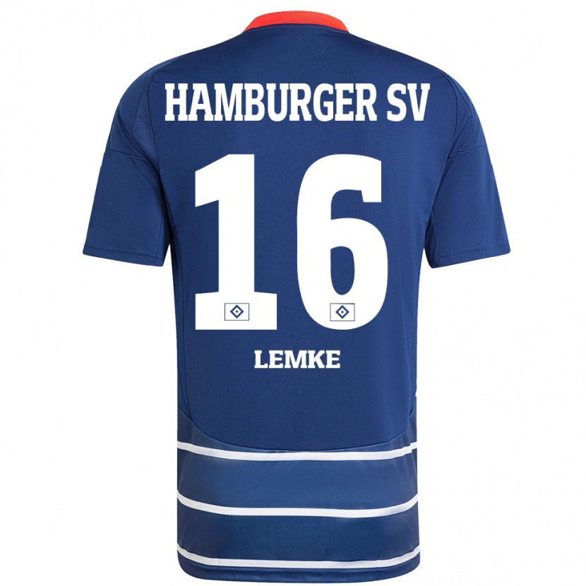 Danxen Herren Louis Lemke #16 Dunkelblau Auswärtstrikot Trikot 2024/25 T-Shirt