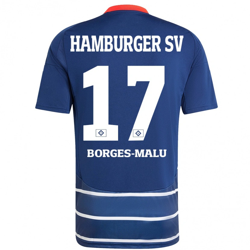 Danxen Herren Louis Borges-Malu #17 Dunkelblau Auswärtstrikot Trikot 2024/25 T-Shirt