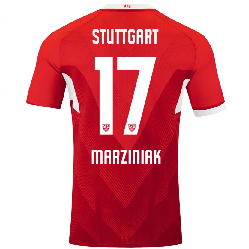Danxen Herren Chiara Marziniak #17 Rot Weiß Auswärtstrikot Trikot 2024/25 T-Shirt