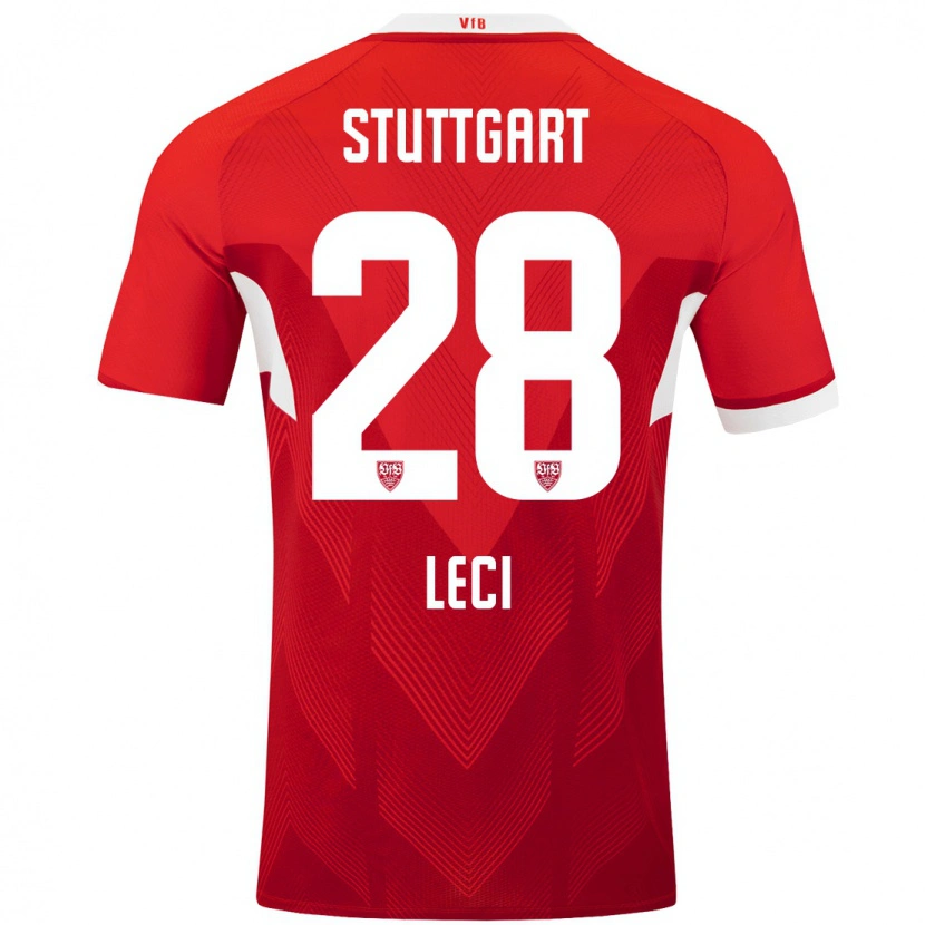 Danxen Herren Besarta Leci #28 Rot Weiß Auswärtstrikot Trikot 2024/25 T-Shirt