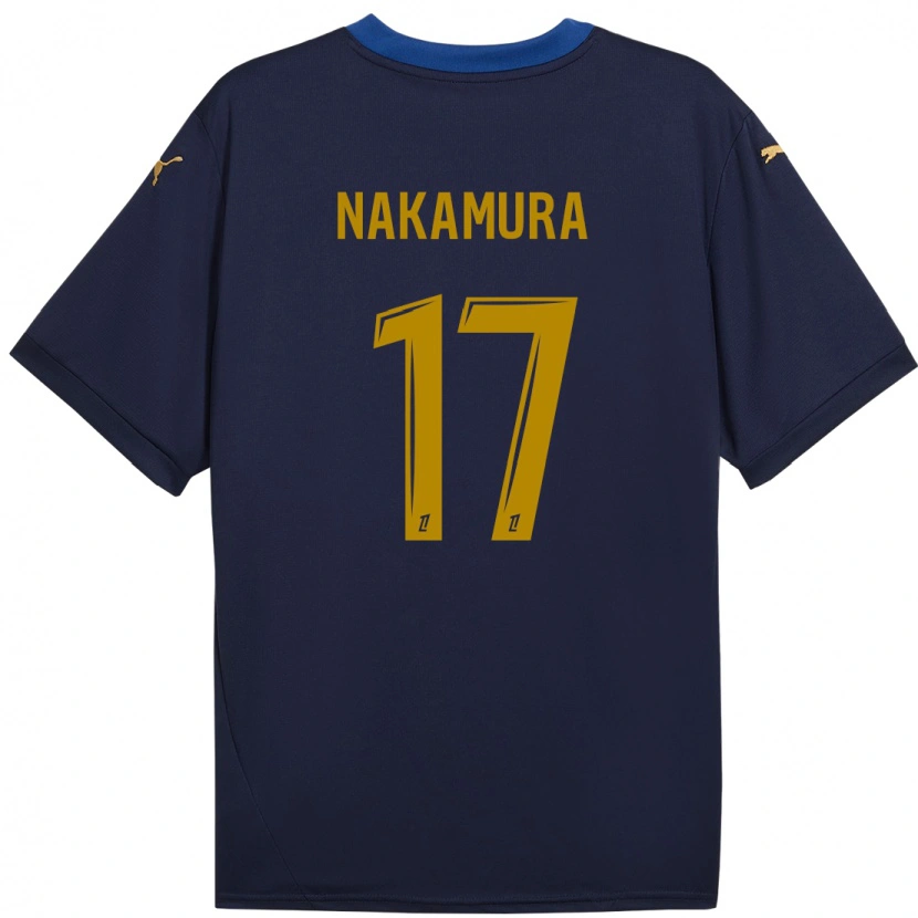 Danxen Herren Keito Nakamura #17 Marineblau Gold Auswärtstrikot Trikot 2024/25 T-Shirt
