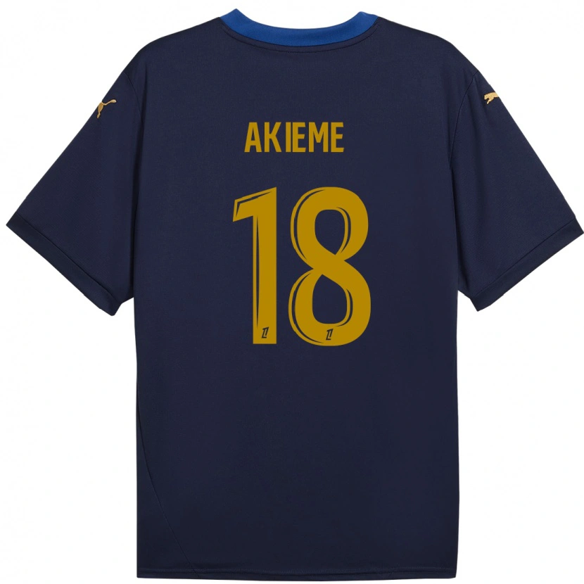 Danxen Herren Sergio Akieme #18 Marineblau Gold Auswärtstrikot Trikot 2024/25 T-Shirt
