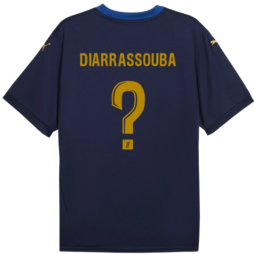 Danxen Herren Tidiane Diarrassouba #0 Marineblau Gold Auswärtstrikot Trikot 2024/25 T-Shirt