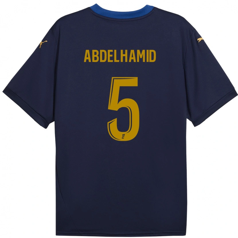 Danxen Herren Yunis Abdelhamid #5 Marineblau Gold Auswärtstrikot Trikot 2024/25 T-Shirt