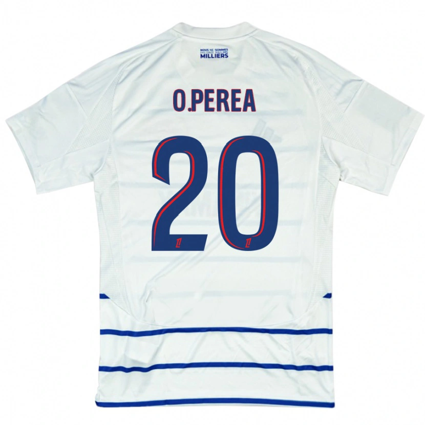 Danxen Herren Óscar Perea #20 Weiß Blau Auswärtstrikot Trikot 2024/25 T-Shirt