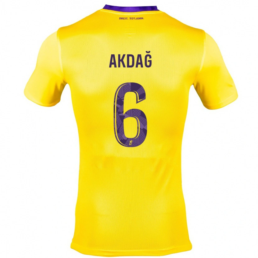 Danxen Herren Ümit Akdağ #6 Gelb Lila Auswärtstrikot Trikot 2024/25 T-Shirt