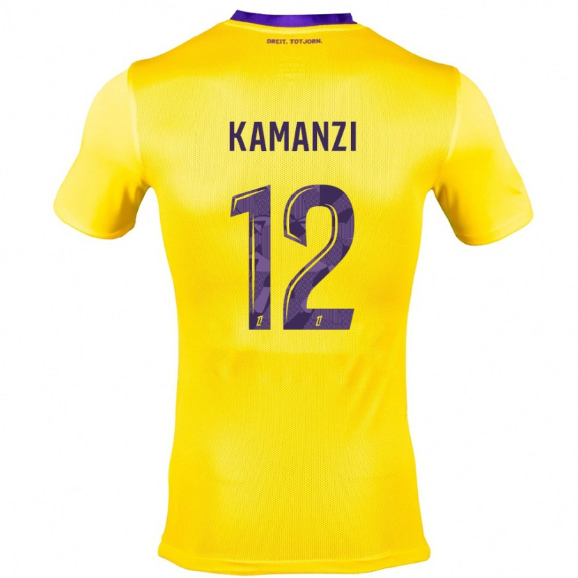 Danxen Herren Warren Kamanzi #12 Gelb Lila Auswärtstrikot Trikot 2024/25 T-Shirt