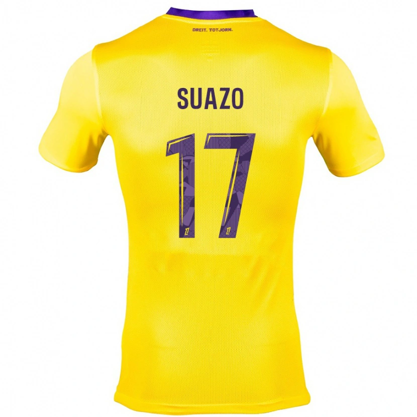 Danxen Herren Gabriel Suazo #17 Gelb Lila Auswärtstrikot Trikot 2024/25 T-Shirt