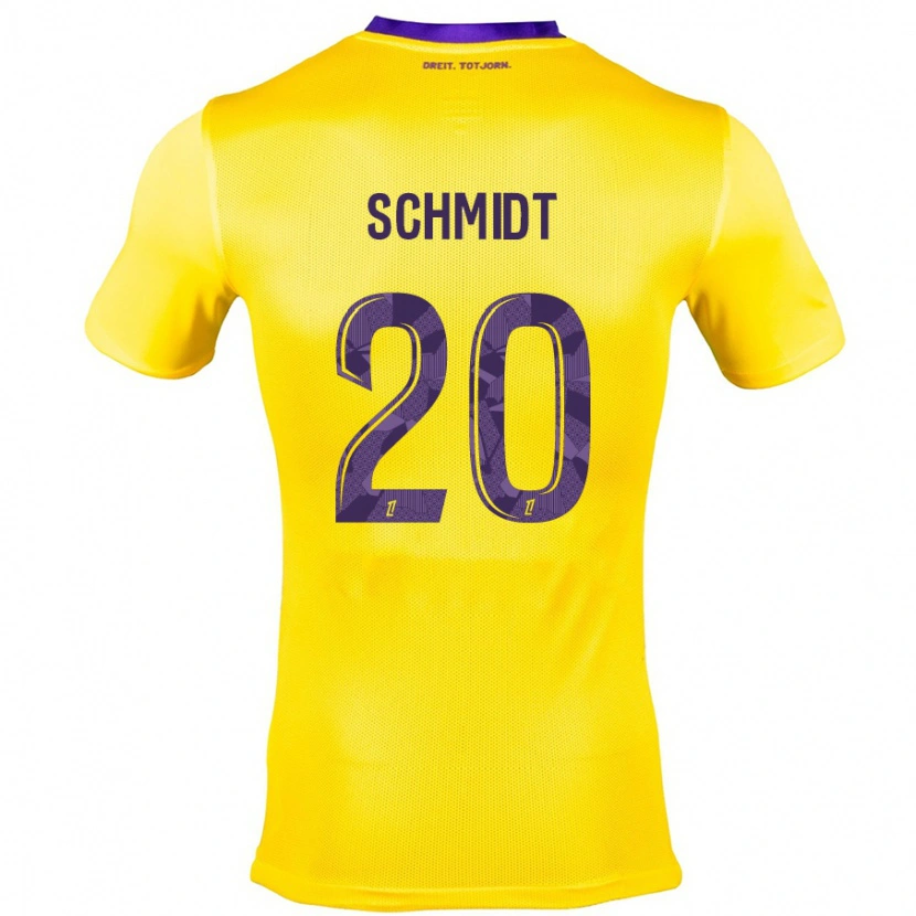 Danxen Herren Niklas Schmidt #20 Gelb Lila Auswärtstrikot Trikot 2024/25 T-Shirt