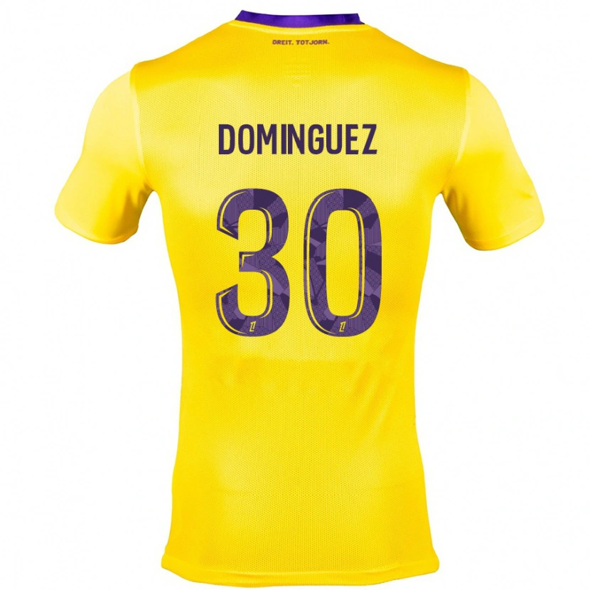 Danxen Herren Álex Domínguez #30 Gelb Lila Auswärtstrikot Trikot 2024/25 T-Shirt