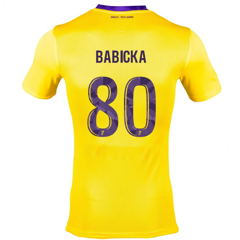 Danxen Herren Shavy Babicka #80 Gelb Lila Auswärtstrikot Trikot 2024/25 T-Shirt