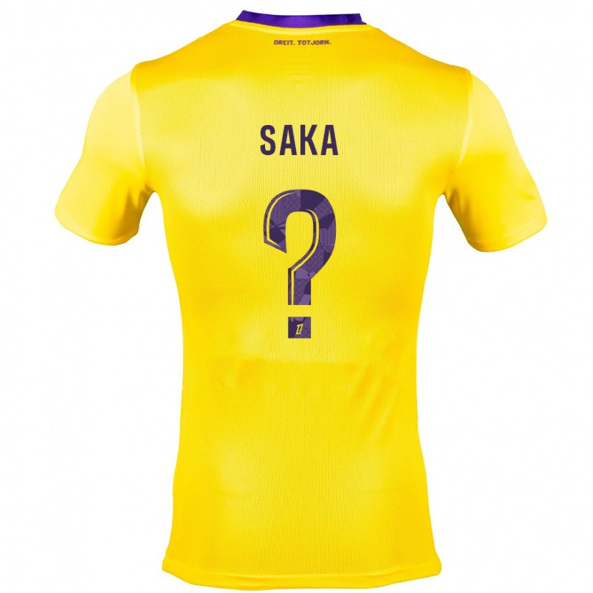 Danxen Herren Mathis Saka #0 Gelb Lila Auswärtstrikot Trikot 2024/25 T-Shirt