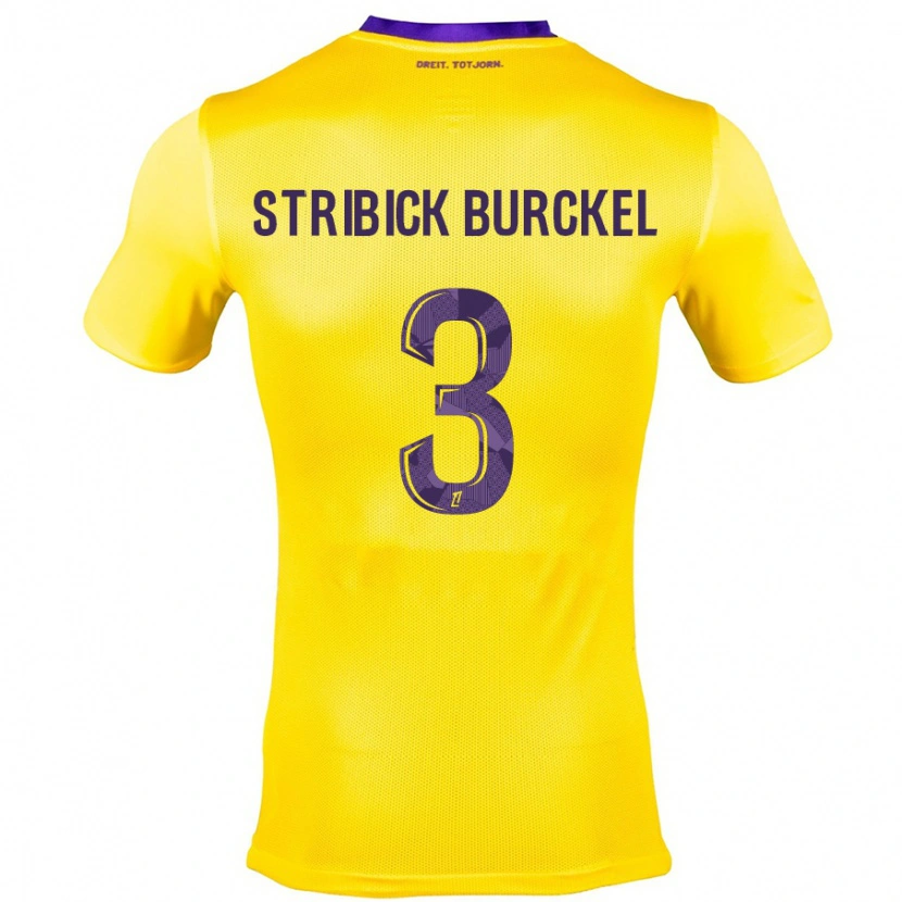 Danxen Herren Laetitia Stribick-Burckel #3 Gelb Lila Auswärtstrikot Trikot 2024/25 T-Shirt