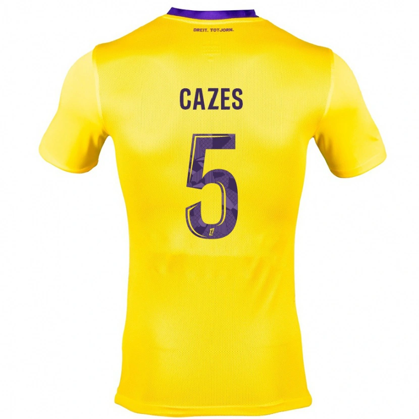 Danxen Herren Manon Cazes #5 Gelb Lila Auswärtstrikot Trikot 2024/25 T-Shirt