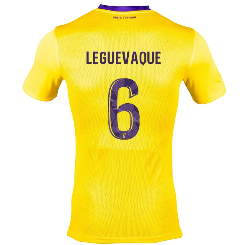 Danxen Herren Laurie Leguevaque #6 Gelb Lila Auswärtstrikot Trikot 2024/25 T-Shirt
