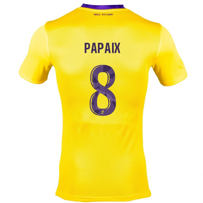 Danxen Herren Pauline Papaix #8 Gelb Lila Auswärtstrikot Trikot 2024/25 T-Shirt