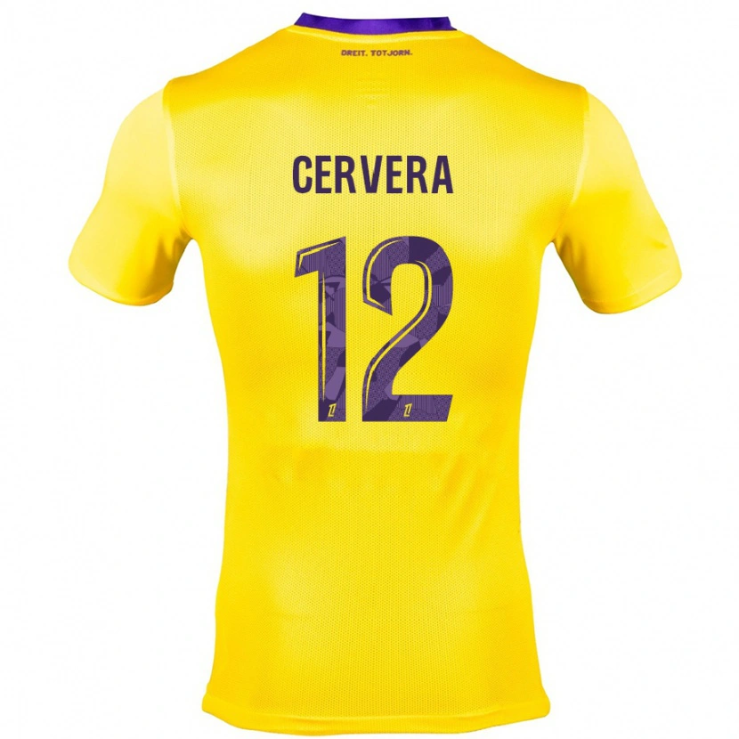 Danxen Herren Laurianne Cervera #12 Gelb Lila Auswärtstrikot Trikot 2024/25 T-Shirt