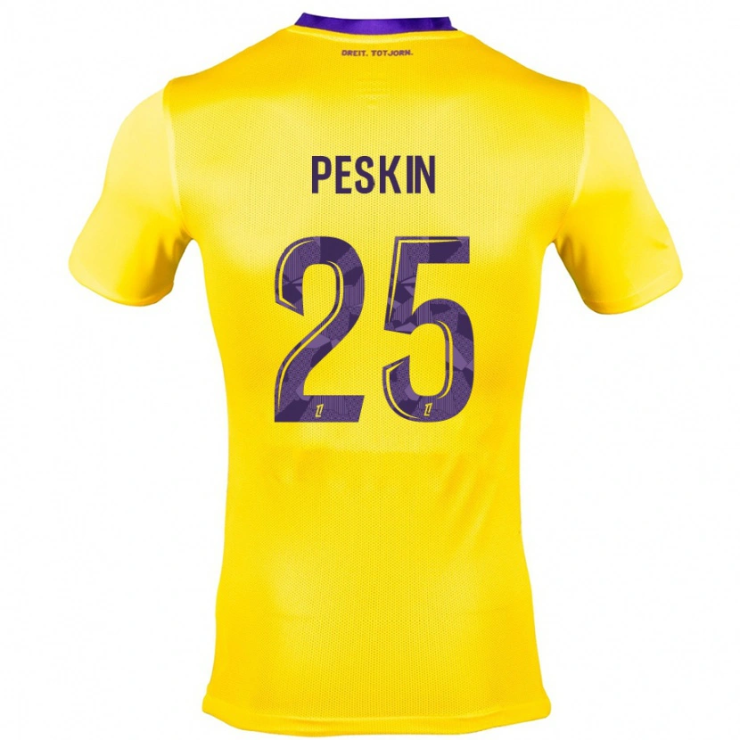 Danxen Herren Kelso Peskin #25 Gelb Lila Auswärtstrikot Trikot 2024/25 T-Shirt