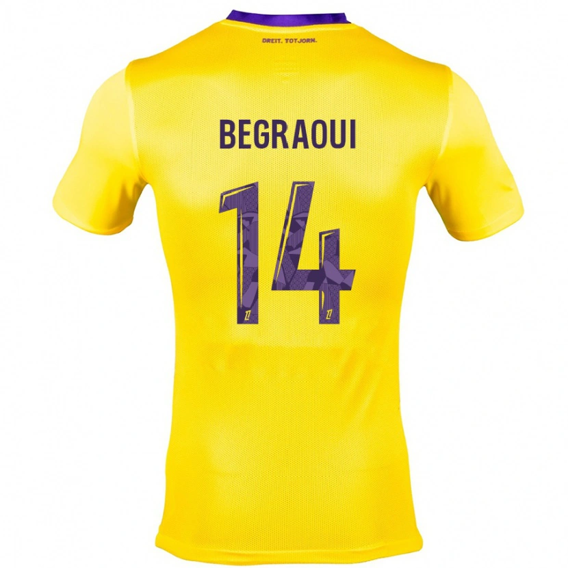 Danxen Herren Yanis Begraoui #14 Gelb Lila Auswärtstrikot Trikot 2024/25 T-Shirt