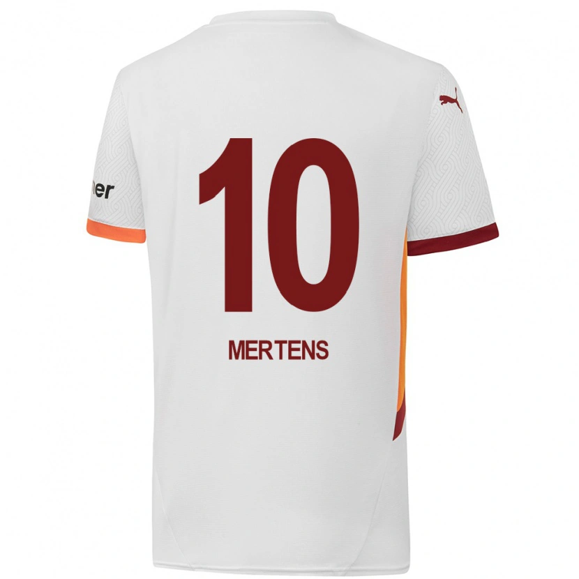 Danxen Herren Dries Mertens #10 Weiß Gelb Rot Auswärtstrikot Trikot 2024/25 T-Shirt