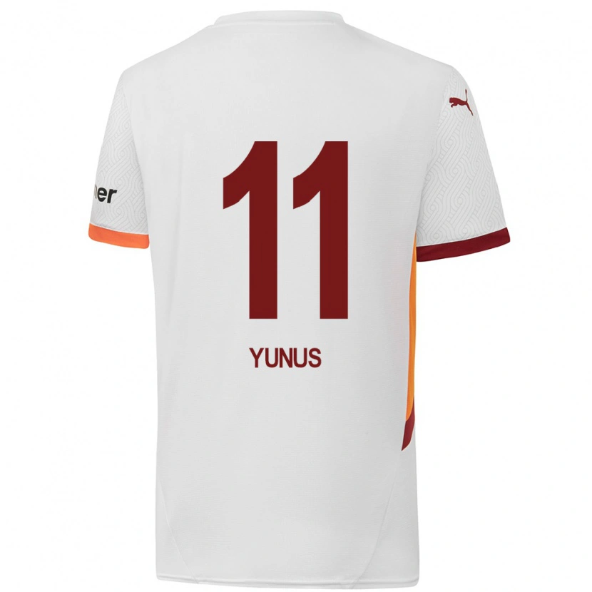 Danxen Herren Yunus Akgün #11 Weiß Gelb Rot Auswärtstrikot Trikot 2024/25 T-Shirt