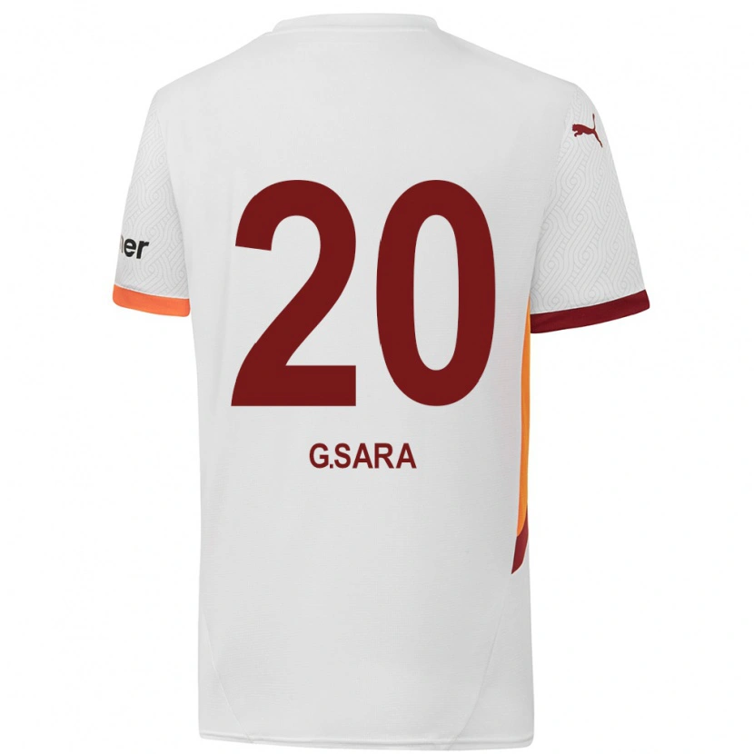 Danxen Herren Gabriel Sara #20 Weiß Gelb Rot Auswärtstrikot Trikot 2024/25 T-Shirt
