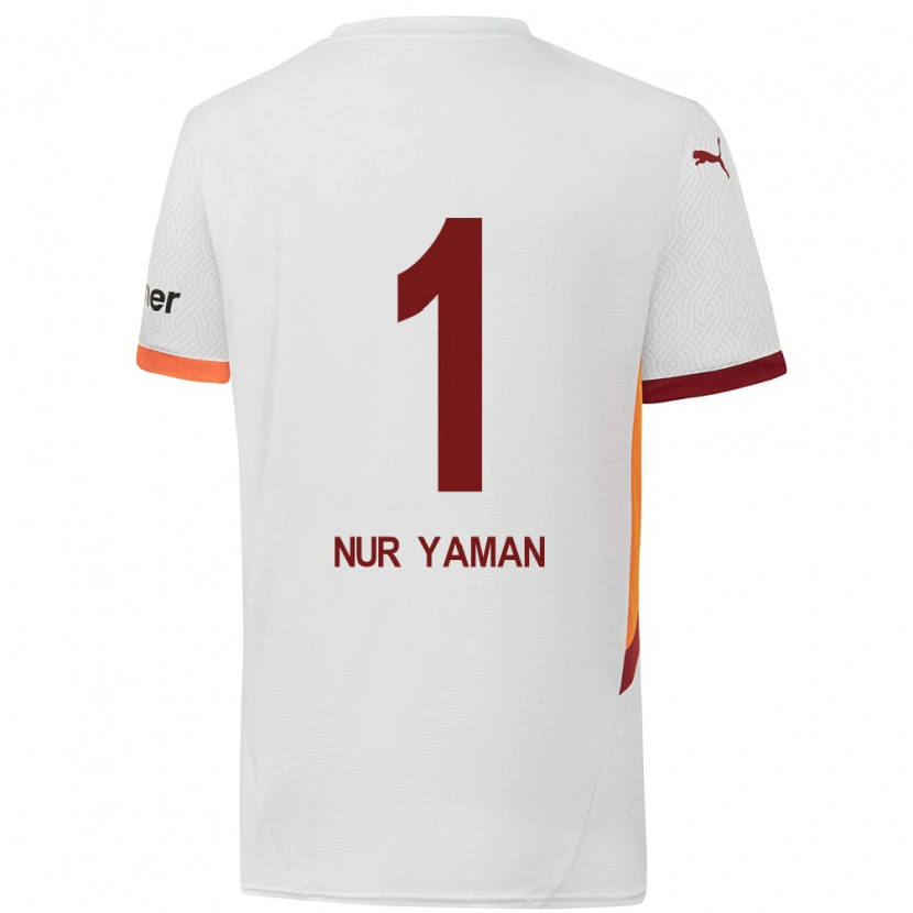Danxen Herren Gamze Nur Yaman #1 Weiß Gelb Rot Auswärtstrikot Trikot 2024/25 T-Shirt