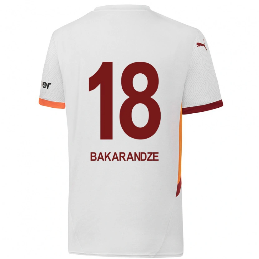Danxen Herren Kristina Bakarandze #18 Weiß Gelb Rot Auswärtstrikot Trikot 2024/25 T-Shirt