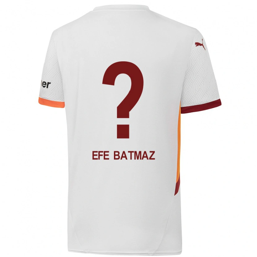 Danxen Herren Mert Efe Batmaz #0 Weiß Gelb Rot Auswärtstrikot Trikot 2024/25 T-Shirt