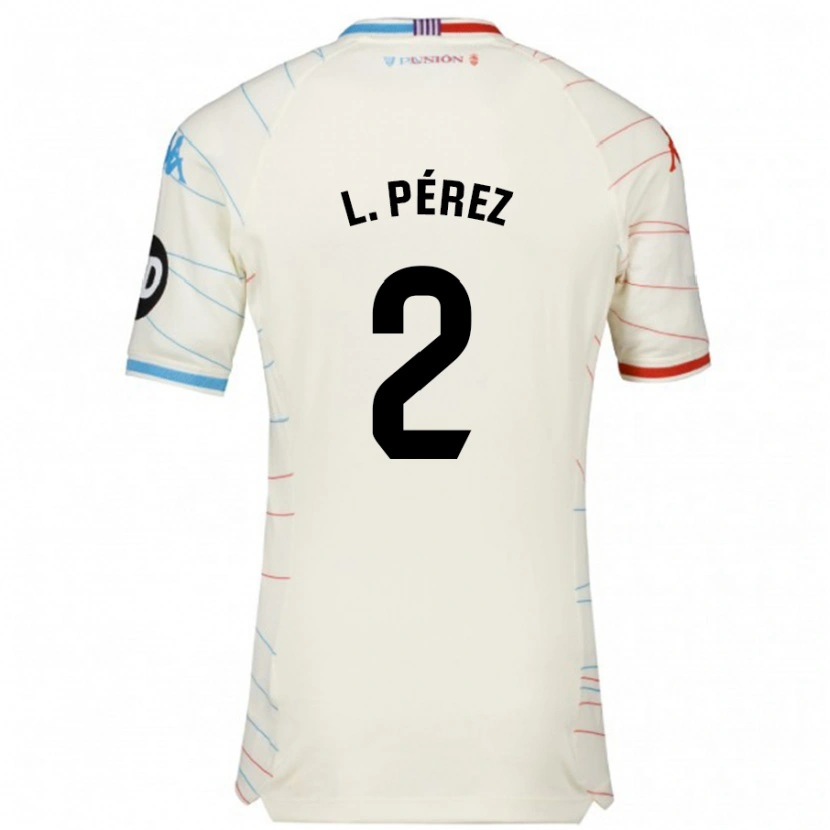 Danxen Herren Luis Pérez #2 Weiß Rot Blau Auswärtstrikot Trikot 2024/25 T-Shirt