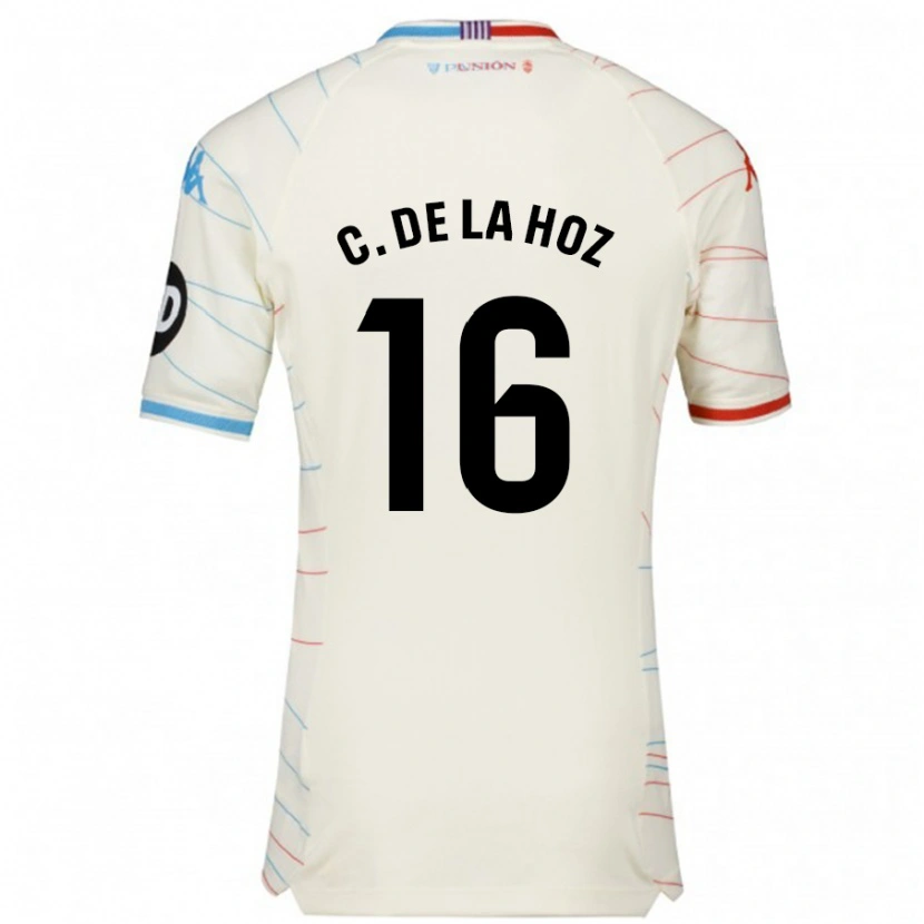 Danxen Herren César De La Hoz #16 Weiß Rot Blau Auswärtstrikot Trikot 2024/25 T-Shirt
