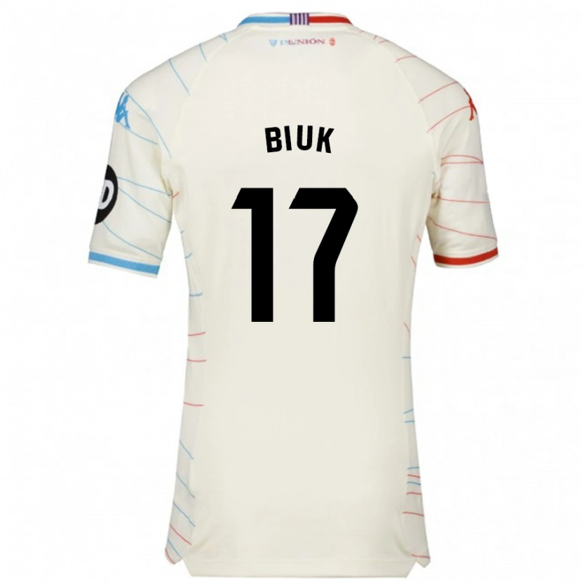 Danxen Herren Stipe Biuk #17 Weiß Rot Blau Auswärtstrikot Trikot 2024/25 T-Shirt