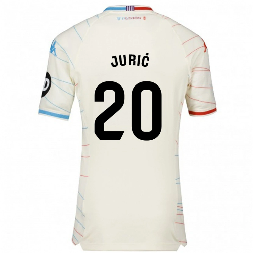 Danxen Herren Stanko Juric #20 Weiß Rot Blau Auswärtstrikot Trikot 2024/25 T-Shirt