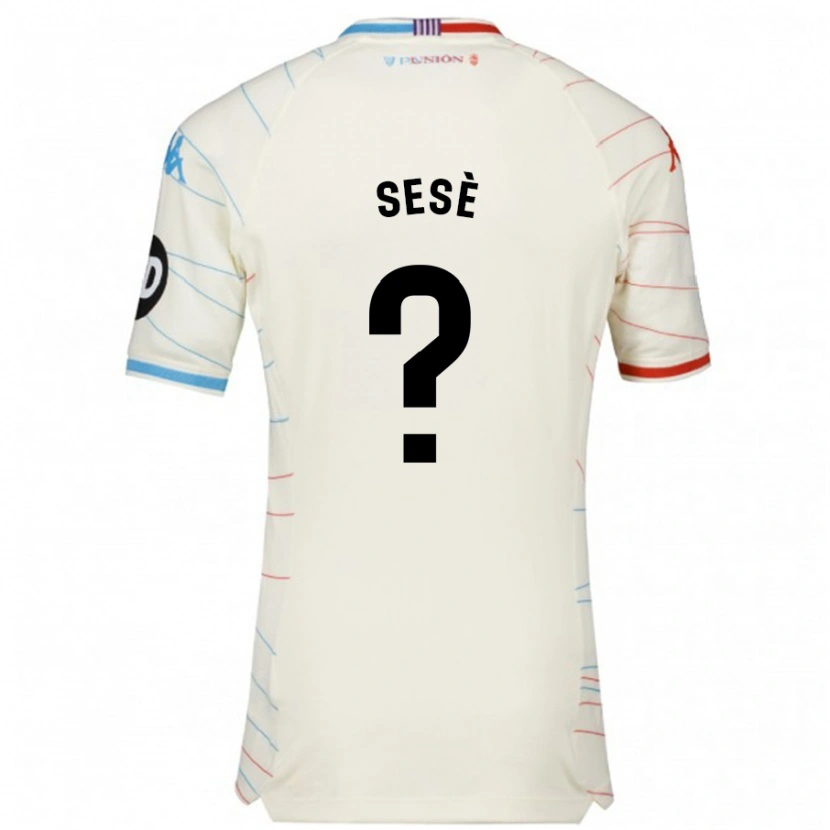Danxen Herren Mario Sesè #0 Weiß Rot Blau Auswärtstrikot Trikot 2024/25 T-Shirt