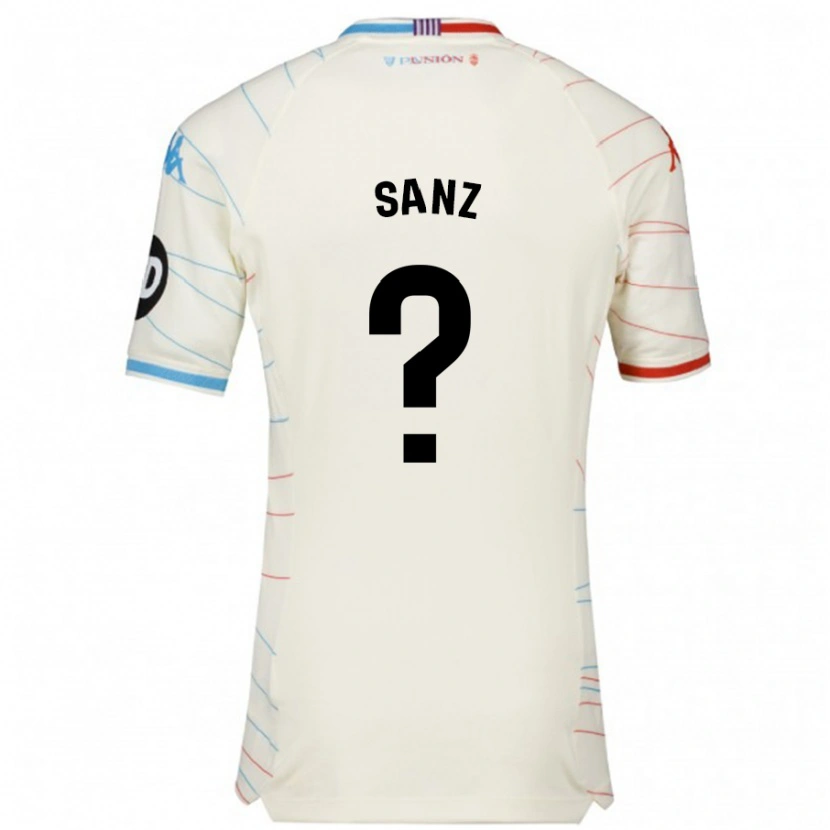 Danxen Herren David Sanz #0 Weiß Rot Blau Auswärtstrikot Trikot 2024/25 T-Shirt