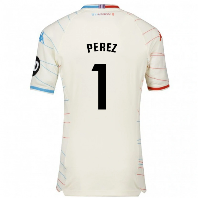 Danxen Herren Fer Pérez #1 Weiß Rot Blau Auswärtstrikot Trikot 2024/25 T-Shirt