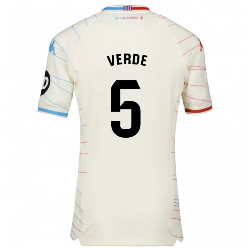 Danxen Herren Adrián Verde #5 Weiß Rot Blau Auswärtstrikot Trikot 2024/25 T-Shirt