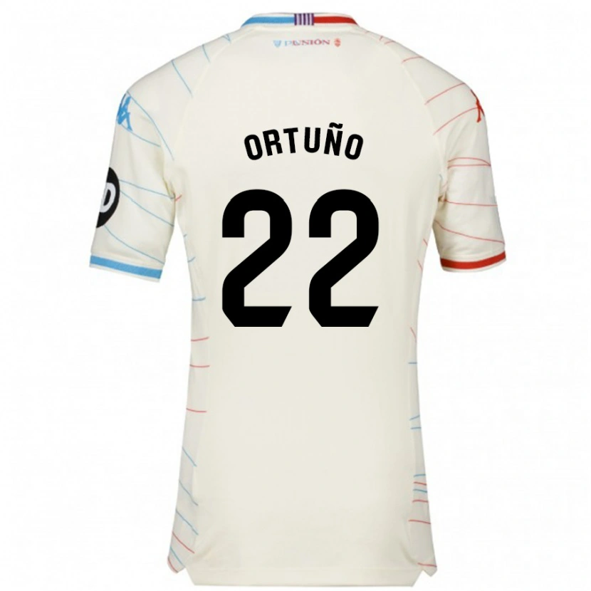 Danxen Herren Fran Ortuño #22 Weiß Rot Blau Auswärtstrikot Trikot 2024/25 T-Shirt