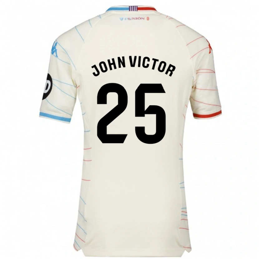 Danxen Herren John Victor #25 Weiß Rot Blau Auswärtstrikot Trikot 2024/25 T-Shirt