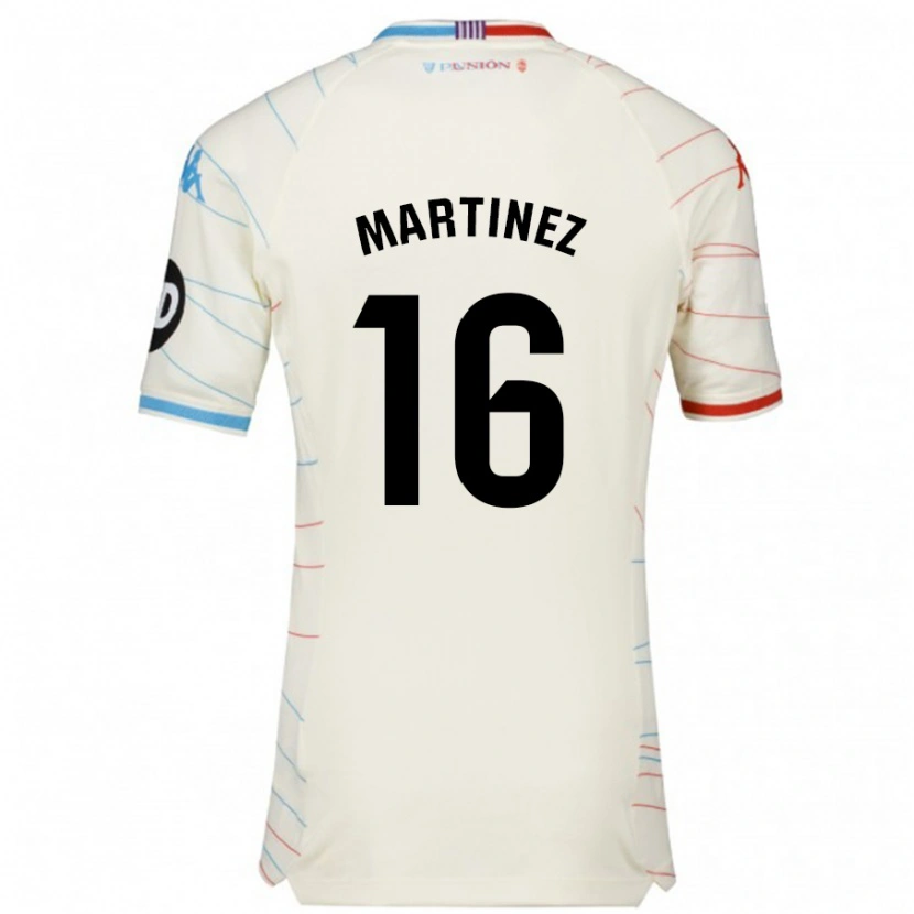 Danxen Herren Jesús Martínez #16 Weiß Rot Blau Auswärtstrikot Trikot 2024/25 T-Shirt