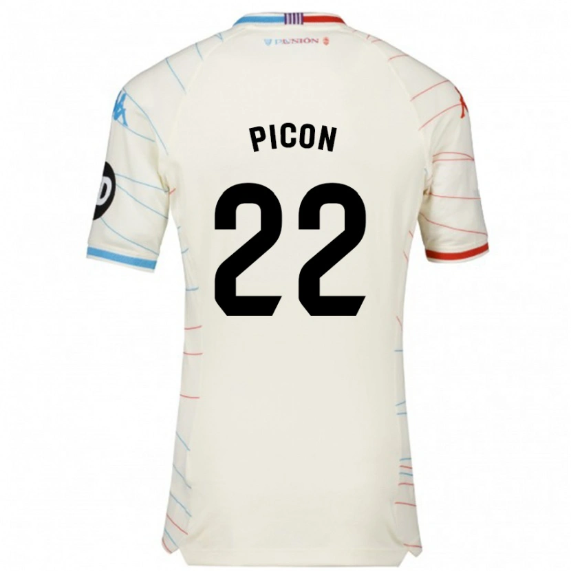 Danxen Herren Pablo Picón #22 Weiß Rot Blau Auswärtstrikot Trikot 2024/25 T-Shirt