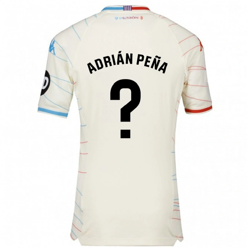 Danxen Herren Adrián Peña #0 Weiß Rot Blau Auswärtstrikot Trikot 2024/25 T-Shirt