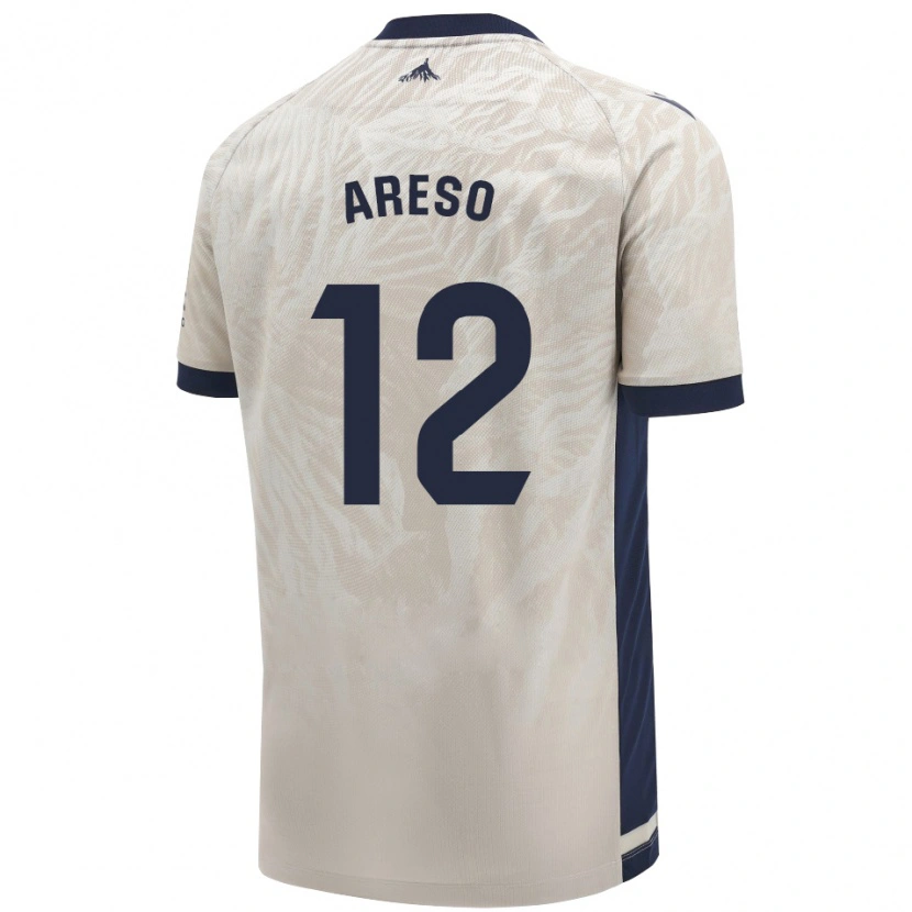 Danxen Herren Jesús Areso #12 Hellgrau Auswärtstrikot Trikot 2024/25 T-Shirt