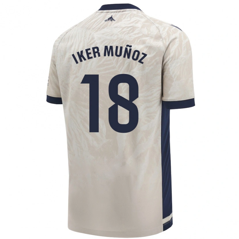 Danxen Herren Iker Muñoz #18 Hellgrau Auswärtstrikot Trikot 2024/25 T-Shirt