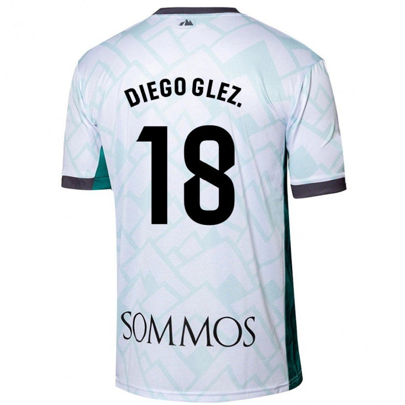 Danxen Herren Diego González #18 Weiß Grün Auswärtstrikot Trikot 2024/25 T-Shirt